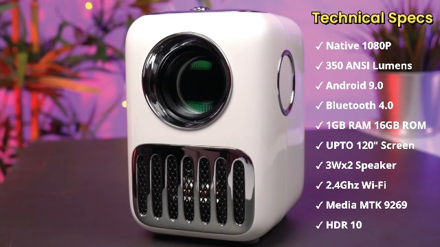 WANBO T2R Max Android 9 Portable Projector for Home | Native 1080P